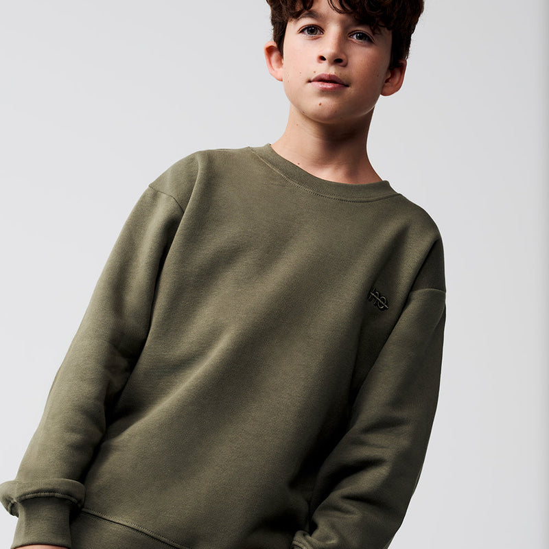 sweat enfant vert kaki